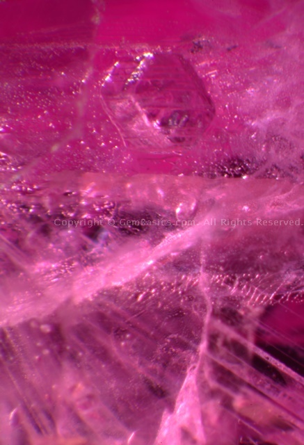 Negative crystal & boehmite